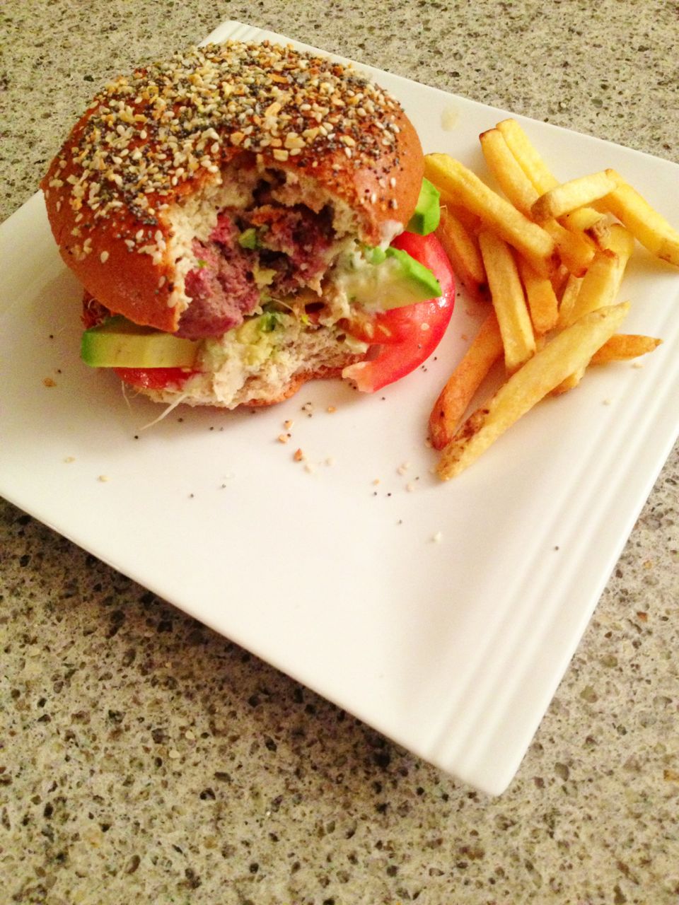 Garden burger with green goddess dressing