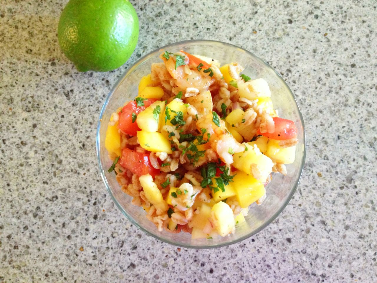 Honey lime vinaigrette farro salad