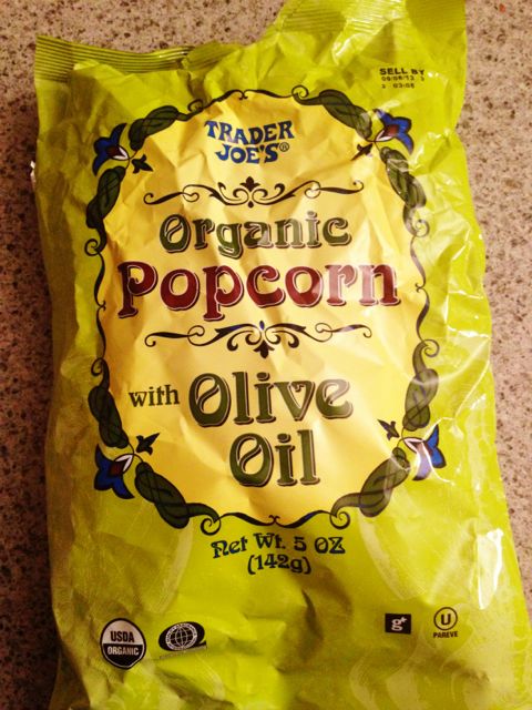 Trader Joe's Popcorn with olive oil